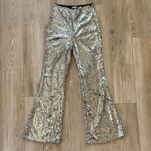 Altar'd State Black and Silver Sequin Pants S